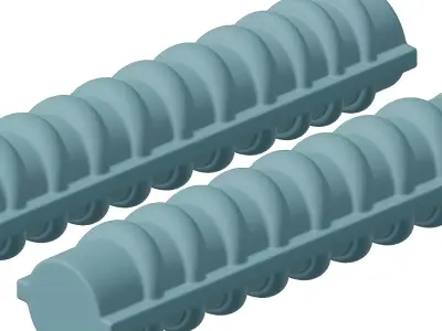 Plastic Square Bend TMT Bar Toy 3D model