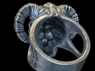 skull ring jewelry demon vol4  3D print model