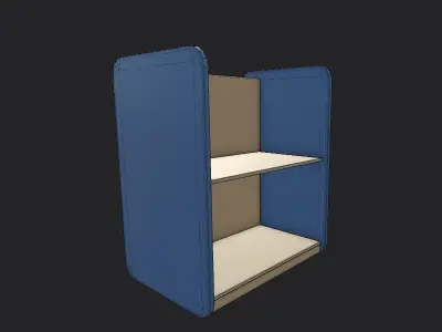 Medium Shelf Blue Low-poly 3D model