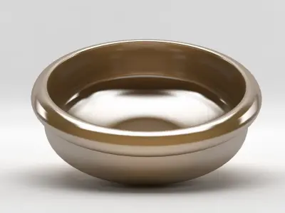 Plate gold bowl 3D model