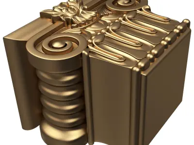 Carved Capital 01002 Low-poly 3D model