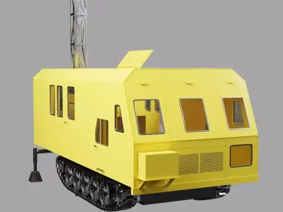 Snowcat tractor Low-poly 3D model