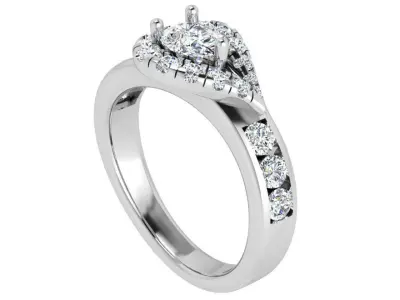 Pear Halo Ring 4374 3D print model