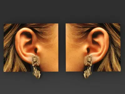 Cat earrings  3D print model