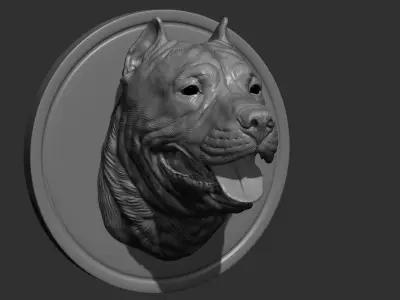 Pitbull terrier head 3D print model