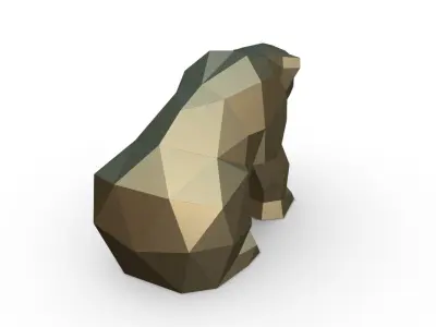 bear figure low poly 3D print model
