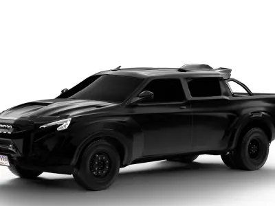 car 4x4 pickup truck 4 doors 3D model