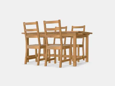 NORDVIKEN - NORDVIKEN table and 4 chairs 1 Low-poly 3D model