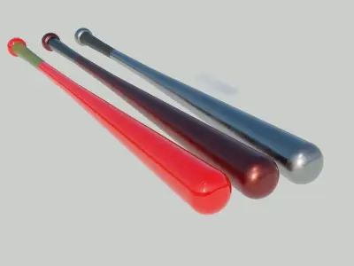 Baseball bat 3D model  PBR Textures 4K Low-poly 3D model