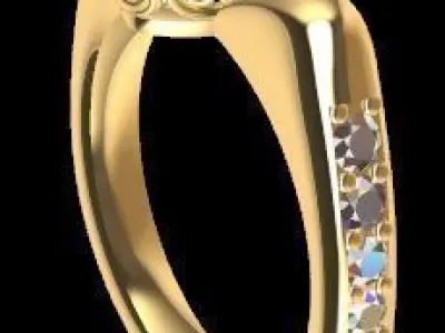 Women solitaire ring 3dm stl render detail 3D print model 3D print model