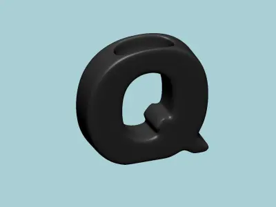 Vase Q - Alphabet Vases Collection Letters - STL Printable 3D print model