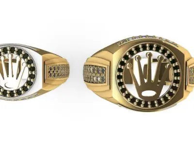 Conjunto de anillos para hombre y mujer -v- 3D print model