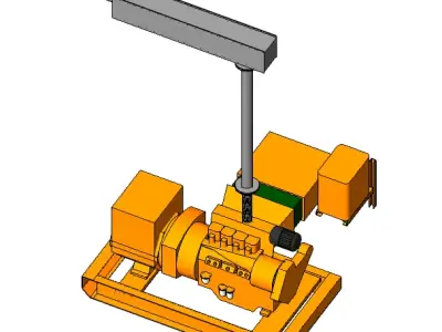 MOTOGENERADOR orange machine with motor 3D model