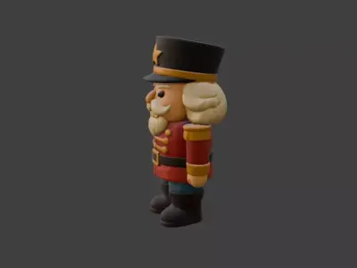 The Nutcracker Soldier Classic Wooden 3D Character for Games  Low-poly 3D model