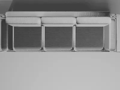 Cushion-Sofa sofa with three seats and wooden frame Free 3D model
