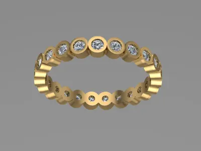 Diamond classic Ring to print 3 Sizes 3D print model