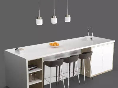 Luxury Kitchen Ellitia Kitchen Island 2 3D model