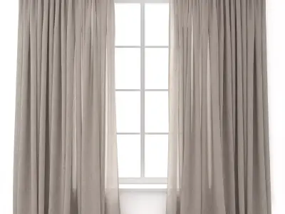 Curtains 45 Linen 3D model