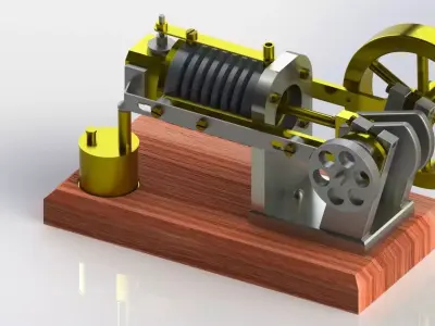 Air cooled vacuum engine  3D model