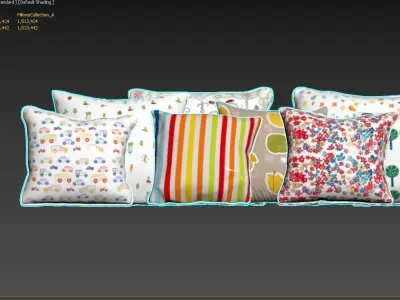 Pillow Collection A polka dot pillows 3D model