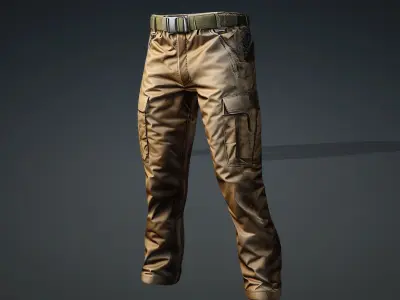 Cargo PantsBrown PBR 4k Low-poly 3D model