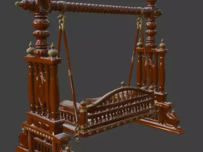 Wooden Swing 3D model