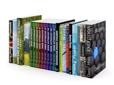 Books Set digital photography book bundle 3D model