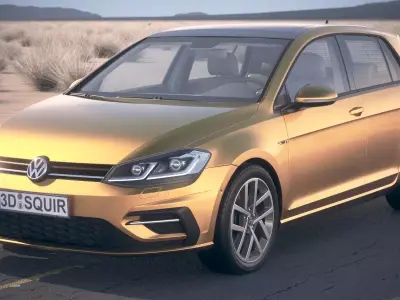 Volkswagen Golf R 2017 desert studio 3D model