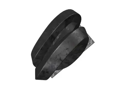 Cast Metal Abstract Sculpture 4 RH Low-poly 3D model