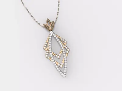 Minimal Lotus necklace 3D print model