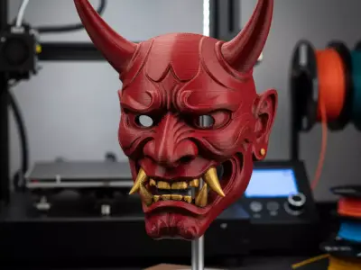 Japanese Demon Mask for Cosplay and Decoration 3D print model