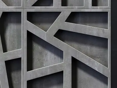 Tile concrete angle line n5 3D model