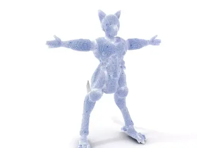 Futuristic Feline Robot model pack Low-poly 3D model