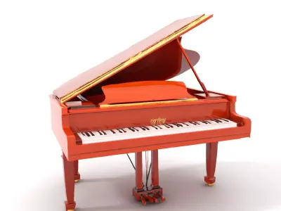 Classic Mahogany Piano model pack Low-poly 3D model