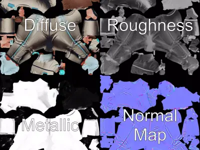 Sleek Silver Spacesuit model pack Low-poly 3D model