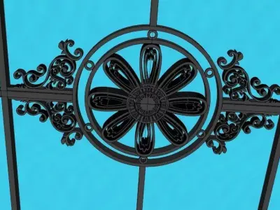 Iron Glass Roof Art Mounted Villa Facade 3D model 3D model 3D model