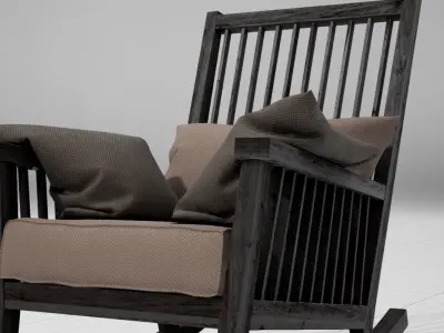 Gervasoni Gray Rocking Chair UE4 3D model