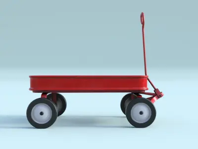 Christmas Trolley For Gifts Low-poly 3D model