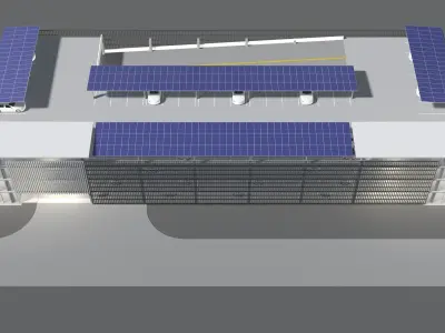 Solar parking garage building 25-24 3D model