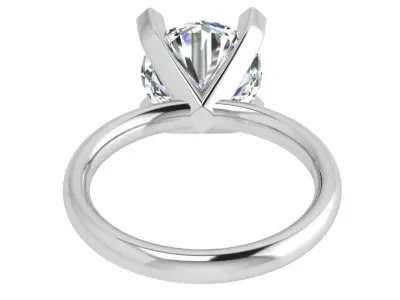 Round Diamond Solitaire Ring 3856 3D print model