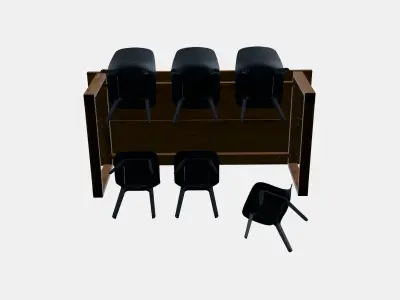 MORBYLANGA Table and 6 chairs Low-poly 3D model
