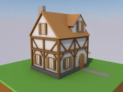 Low-Poly Simple House Free low-poly 3D model
