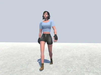 Tennis Girl Model Rigged Low-poly 3D model