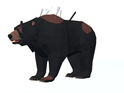 LowPoly Bear pack Low-poly 3D model