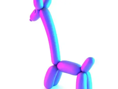Lemon Giraffe  Balloon Decoration Props Second Life toy 3D print model