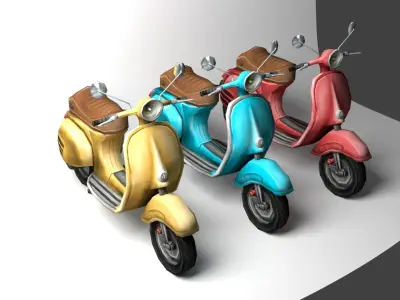 Vespa-Scooter scooter Low-poly 3D model
