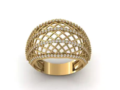 STL 3DM Print Ready Women Diamond Ring Lightweight Printable  3D print model 83