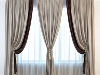 Set 02 Classic curtain 3D model