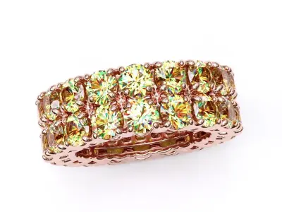 2-Row Yellow diamond Eternity Ring  3D print model