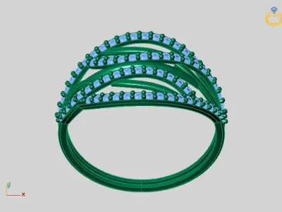 Women Ring Diamond Stone STL 3DM Lightweight Printable 3D print model